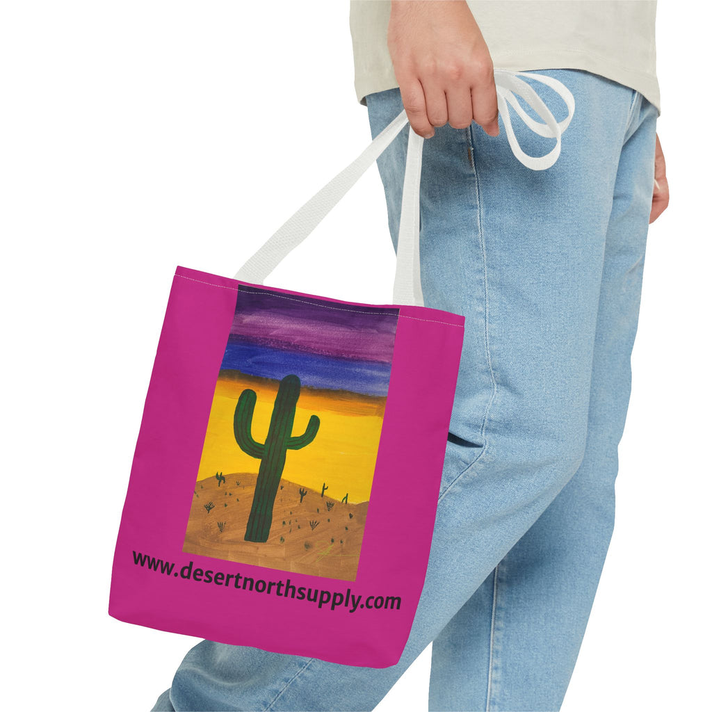 Desert Saguaro Cactus Canvas Tote Bag — "Alone" by John Ganger