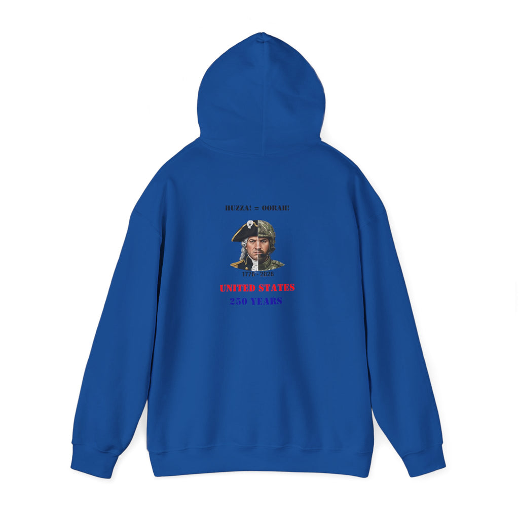 United States 250 Years 1776 - 2026 Split-Era Soldier Graphic Hoodie