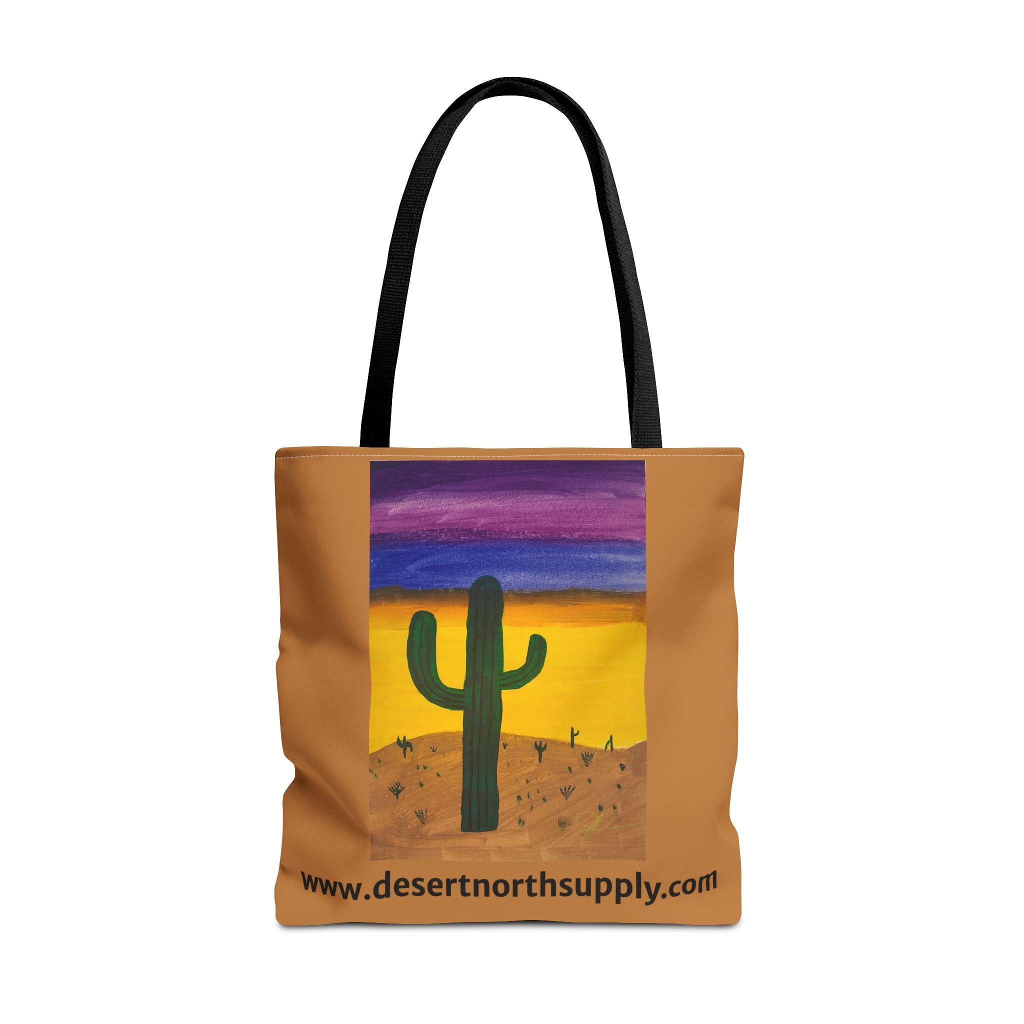 Desert Saguaro Cactus Canvas Tote Bag — "Alone" by John Ganger