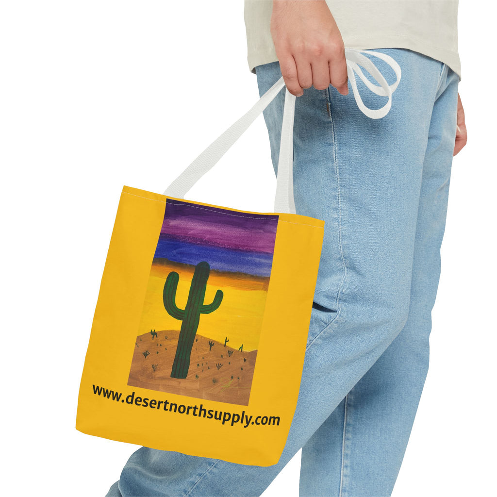 Desert Saguaro Cactus Canvas Tote Bag — "Alone" by John Ganger
