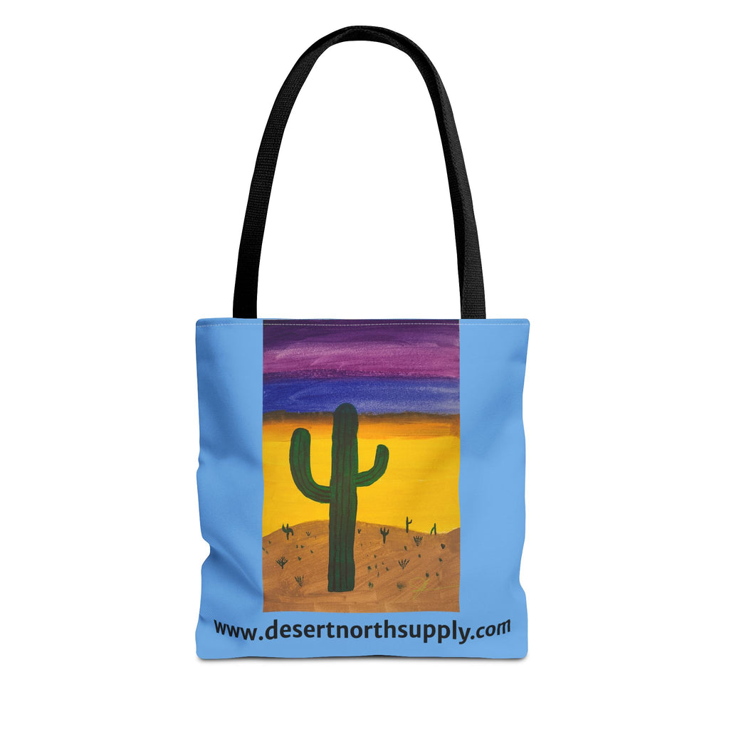 Desert Saguaro Cactus Canvas Tote Bag — "Alone" by John Ganger