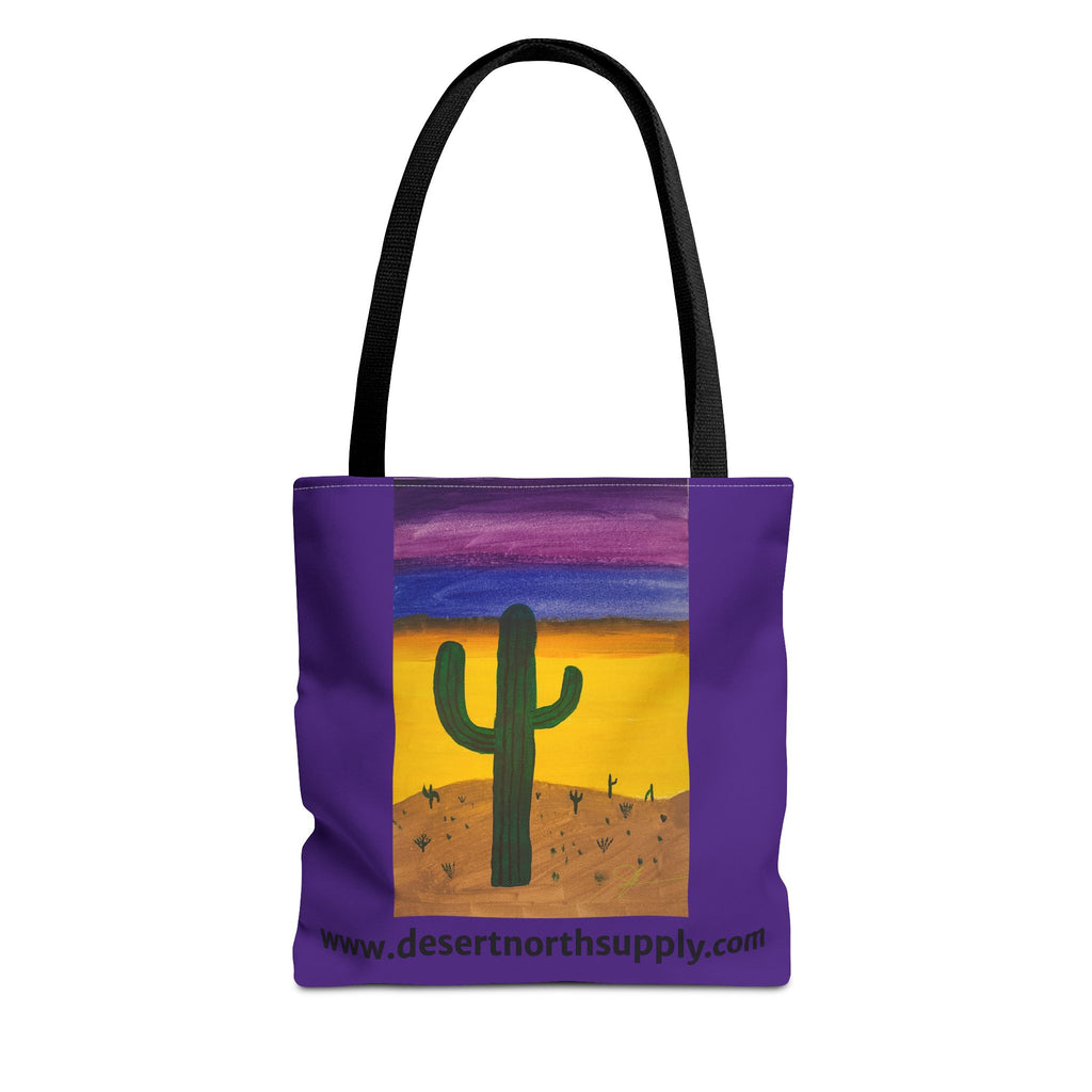 Desert Saguaro Cactus Canvas Tote Bag — "Alone" by John Ganger