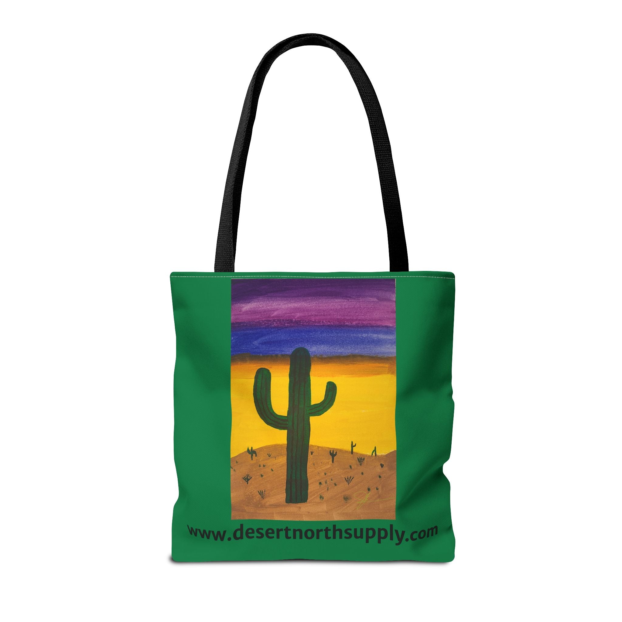Desert Saguaro Cactus Canvas Tote Bag — "Alone" by John Ganger