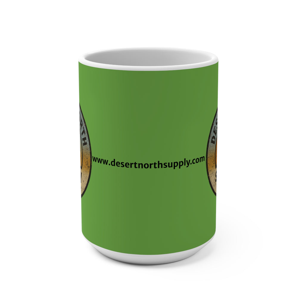 Desert North Supply Green 15oz Mug — Vintage Outdoor Camping Coffee Cup