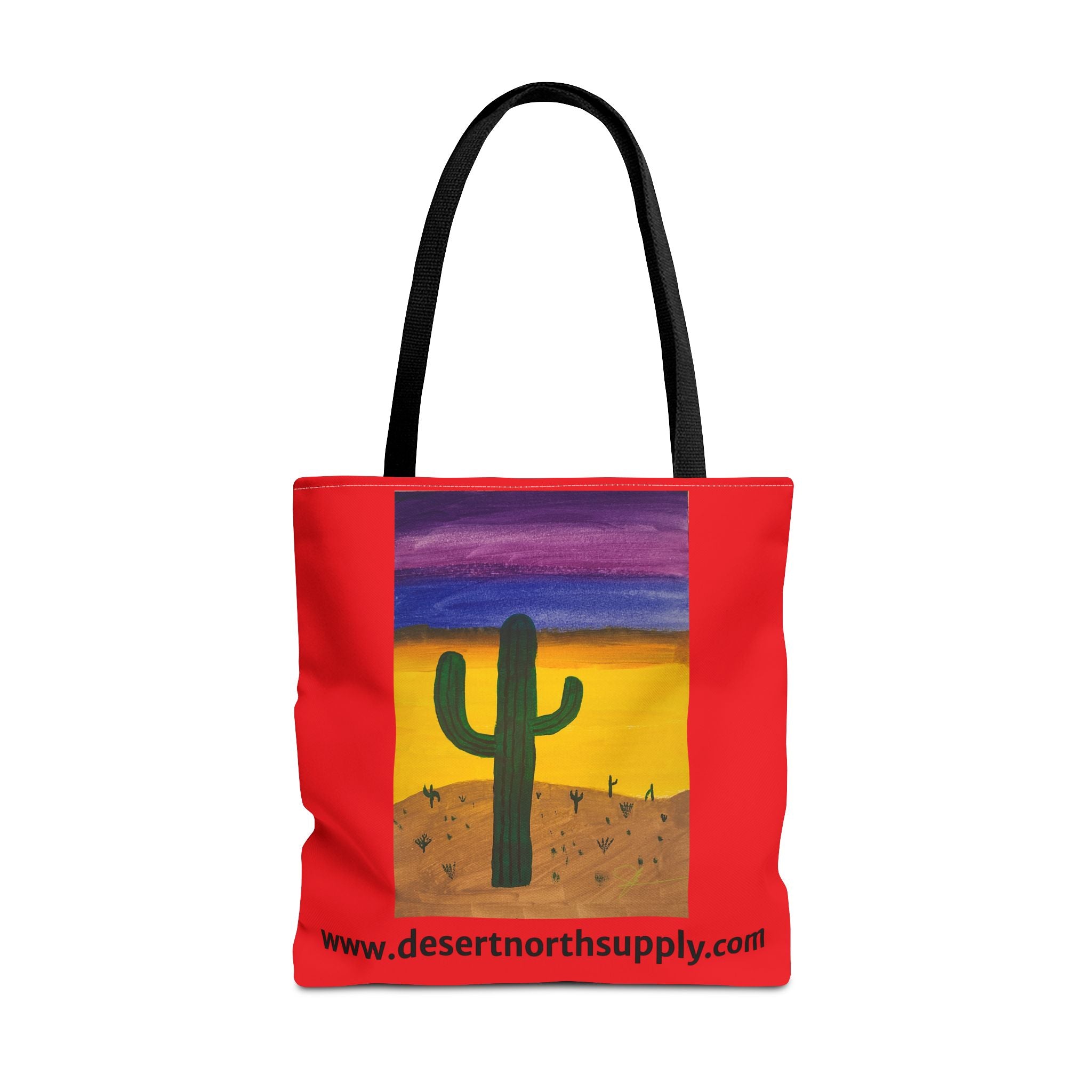 Desert Saguaro Cactus Canvas Tote Bag — "Alone" by John Ganger