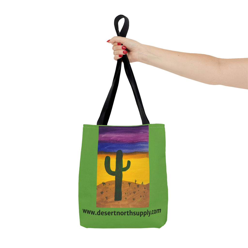 Desert Saguaro Cactus Canvas Tote Bag — "Alone" by John Ganger
