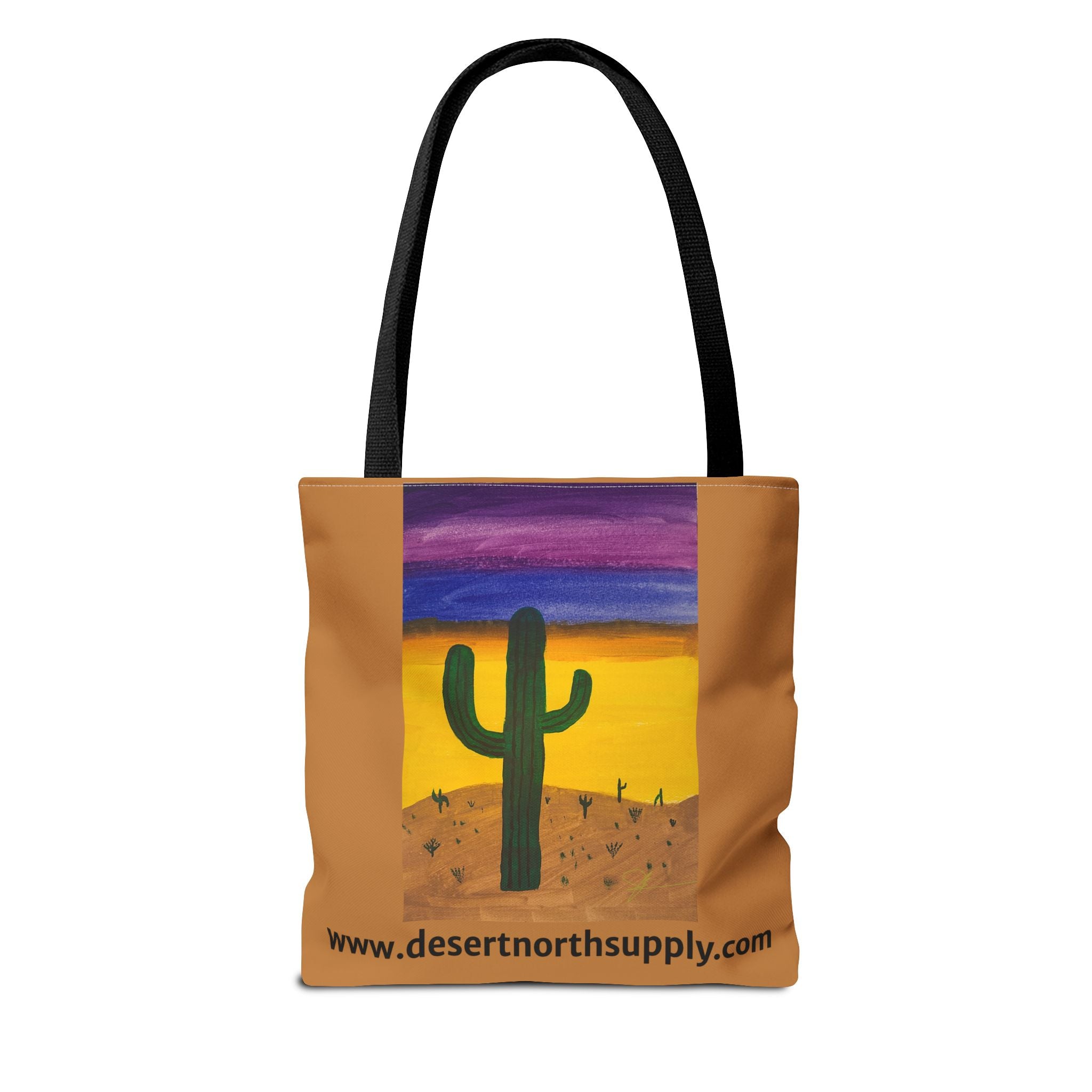 Desert Saguaro Cactus Canvas Tote Bag — "Alone" by John Ganger