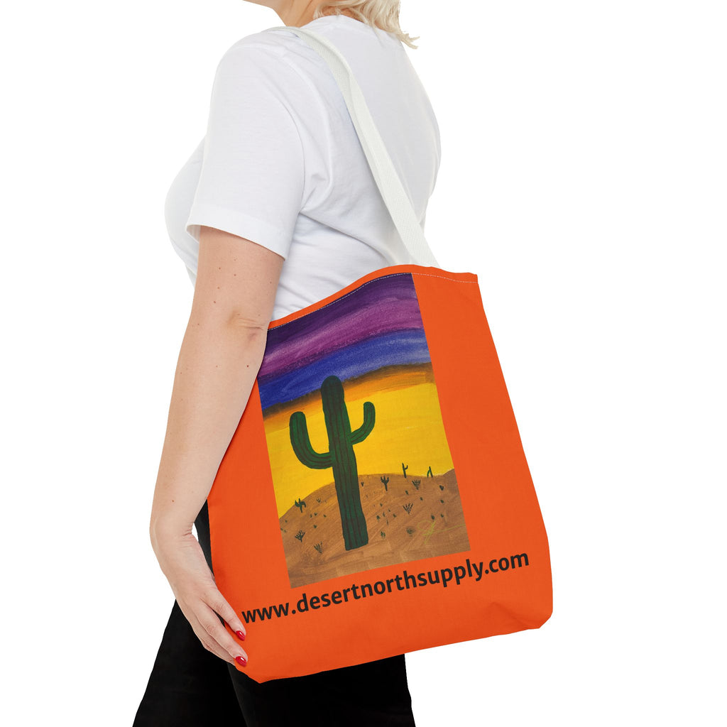 Desert Saguaro Cactus Canvas Tote Bag — "Alone" by John Ganger