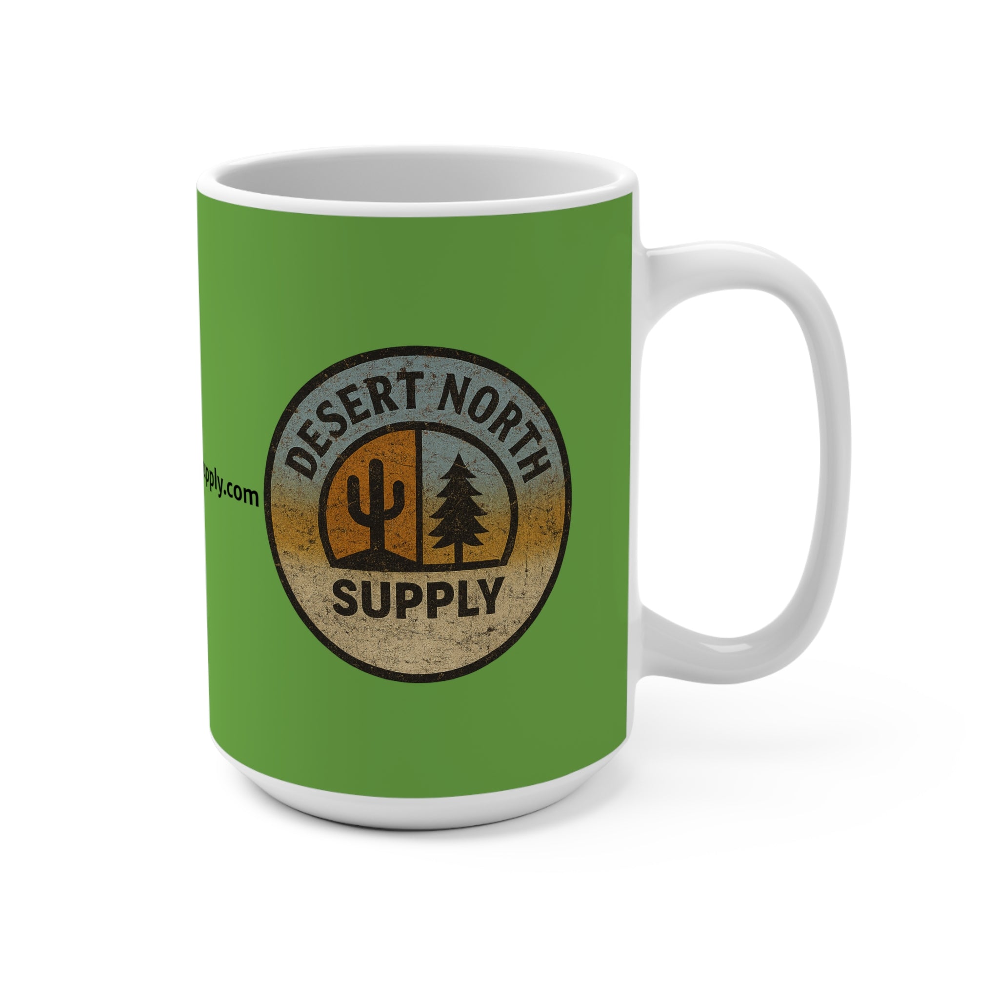 Desert North Supply Green 15oz Mug — Vintage Outdoor Camping Coffee Cup