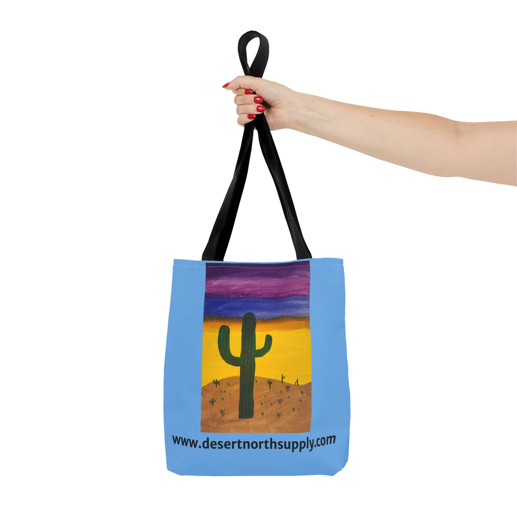 Desert Saguaro Cactus Canvas Tote Bag — "Alone" by John Ganger