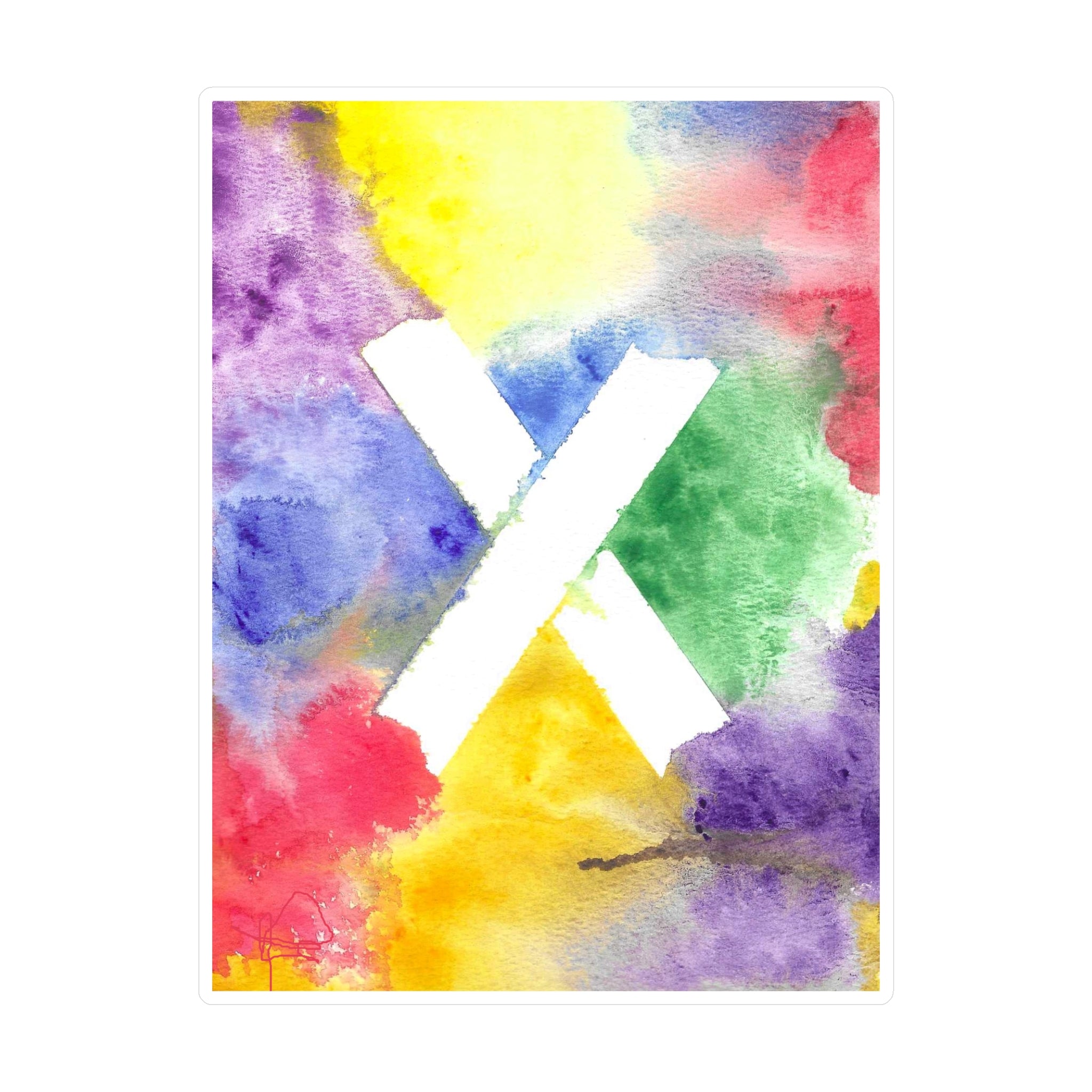 PTSD Healing Abstract 'Marks the Spot' Vinyl Decal - Watercolor Art Sticker