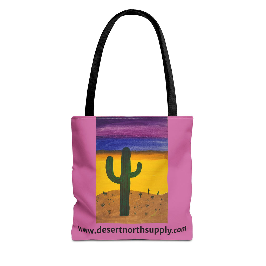 Desert Saguaro Cactus Canvas Tote Bag — "Alone" by John Ganger