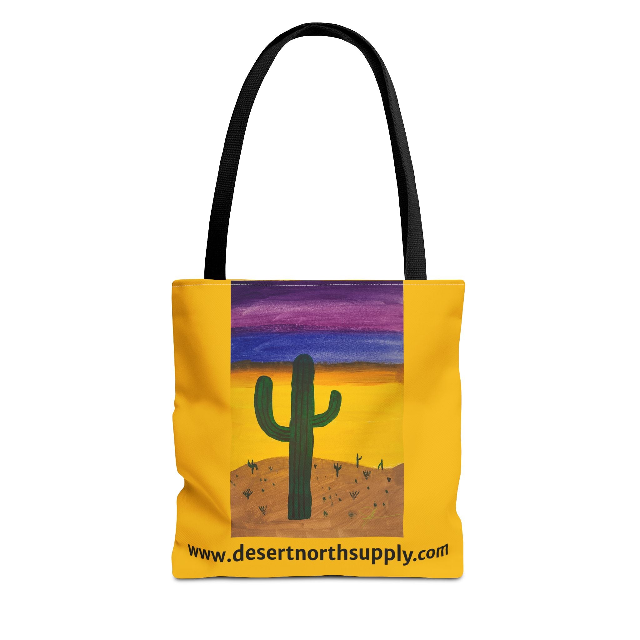 Desert Saguaro Cactus Canvas Tote Bag — "Alone" by John Ganger