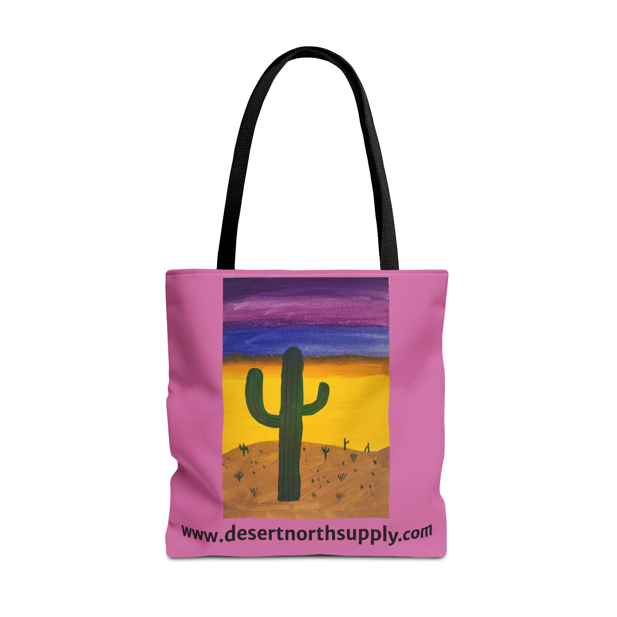 Desert Saguaro Cactus Canvas Tote Bag — "Alone" by John Ganger