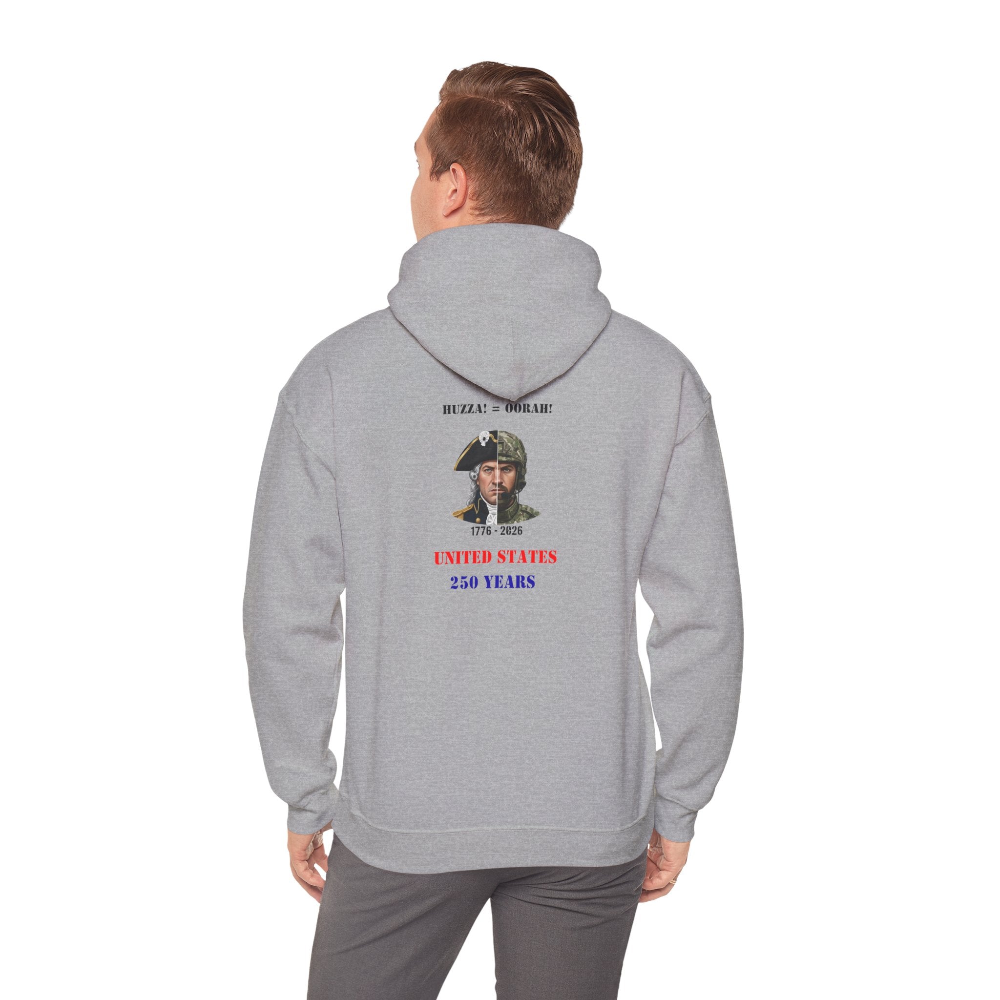 United States 250 Years 1776 - 2026 Split-Era Soldier Graphic Hoodie