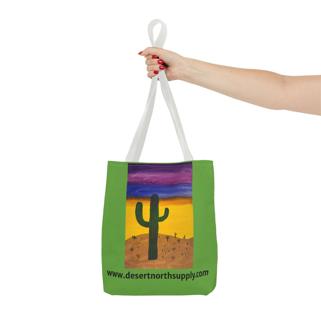 Desert Saguaro Cactus Canvas Tote Bag — "Alone" by John Ganger