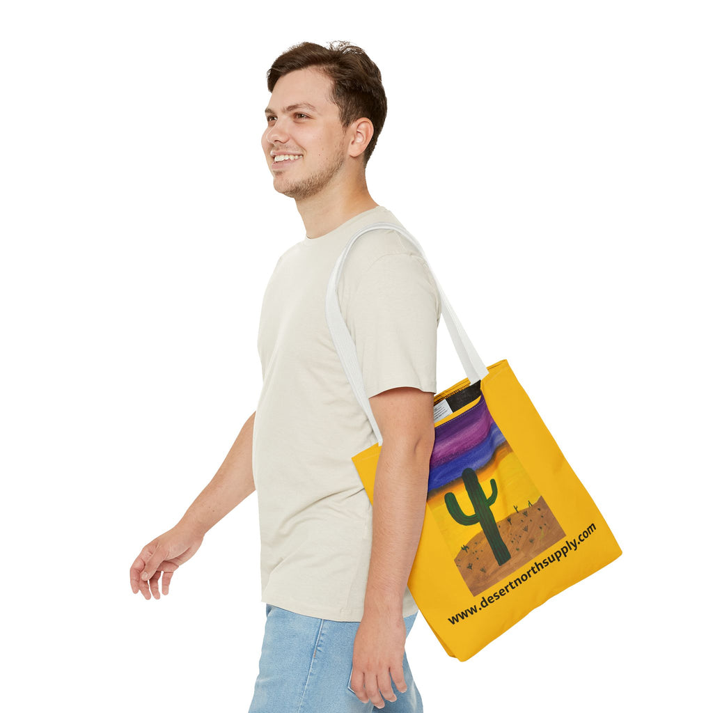 Desert Saguaro Cactus Canvas Tote Bag — "Alone" by John Ganger