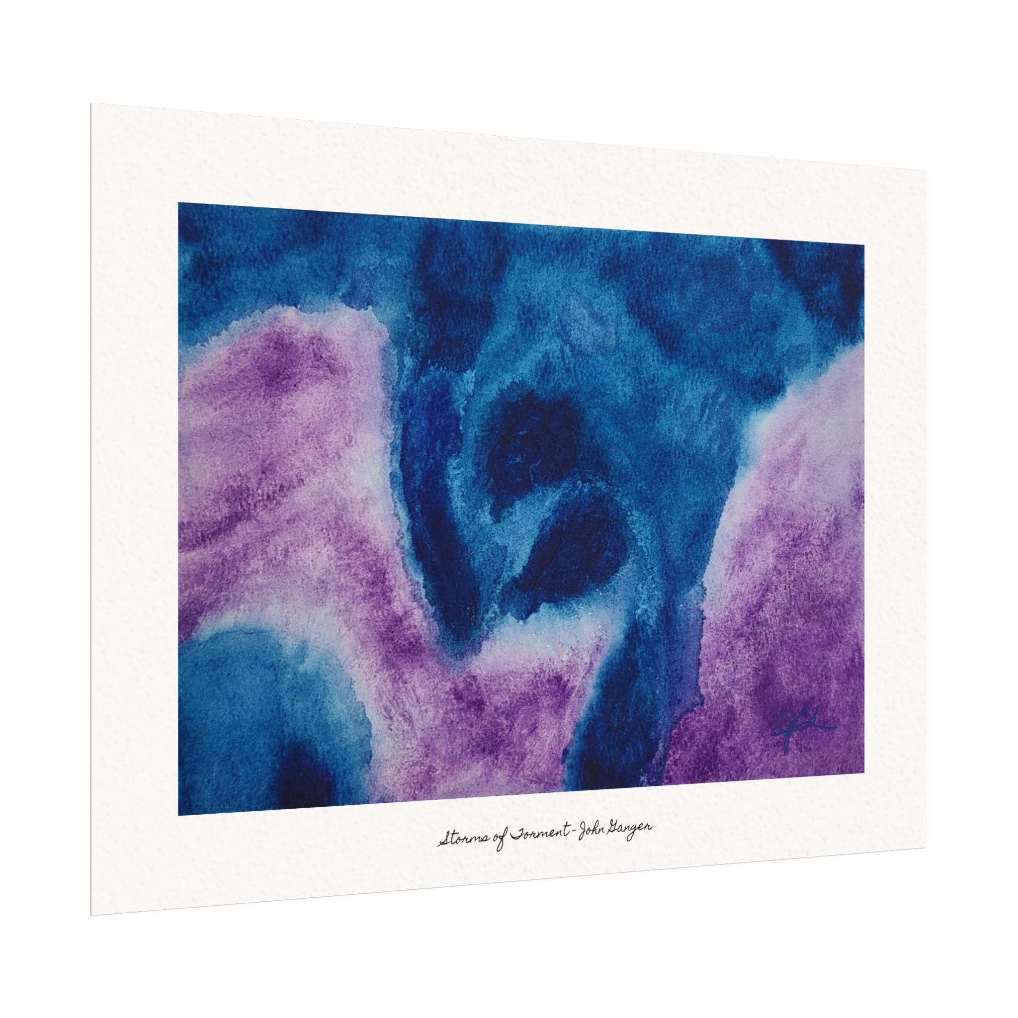 Watercolor Texture Art Print — "Storms of Torment" by John Ganger