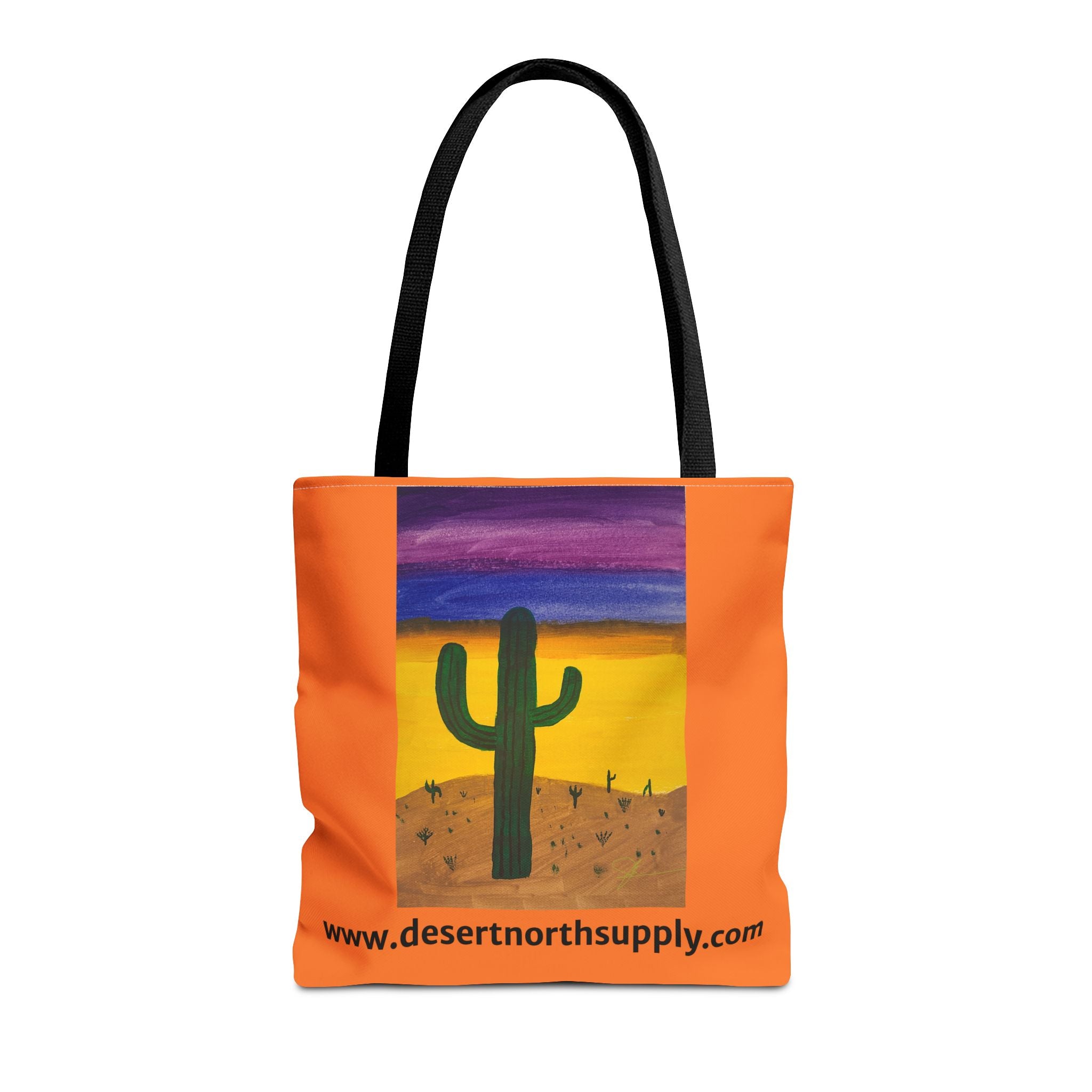 Desert Saguaro Cactus Canvas Tote Bag — "Alone" by John Ganger