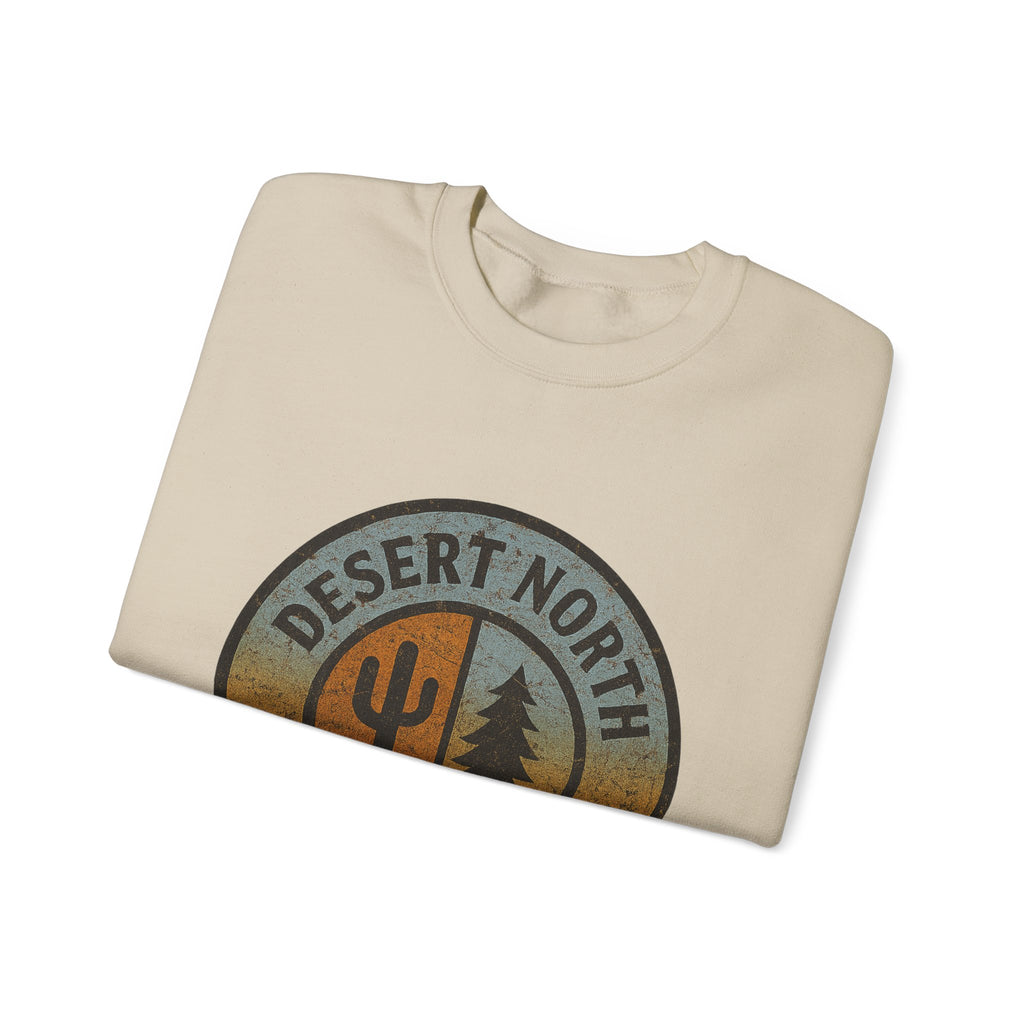 Desert North Supply Crewneck Sweatshirt – Vintage Cactus & Pine Logo