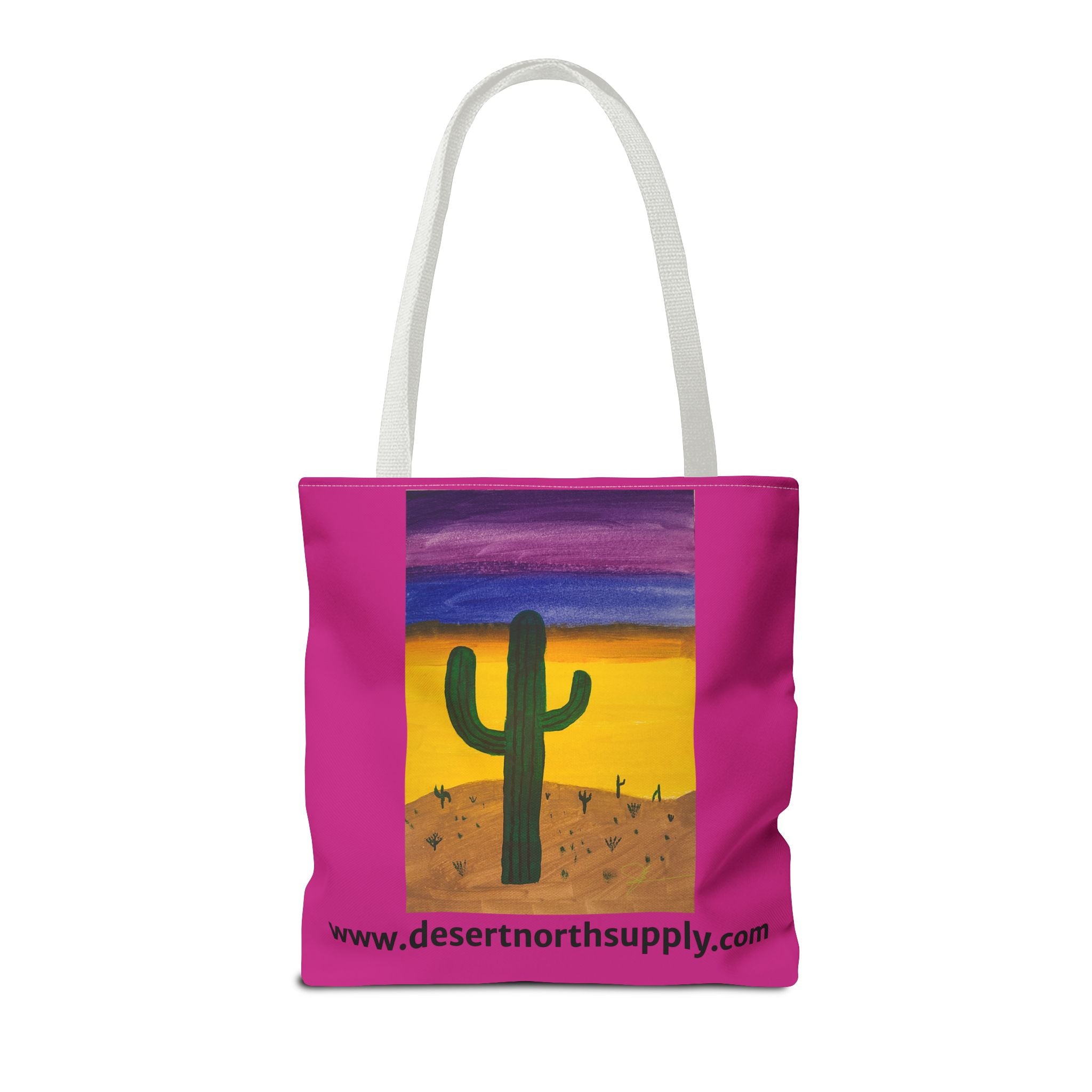 Desert Saguaro Cactus Canvas Tote Bag — "Alone" by John Ganger