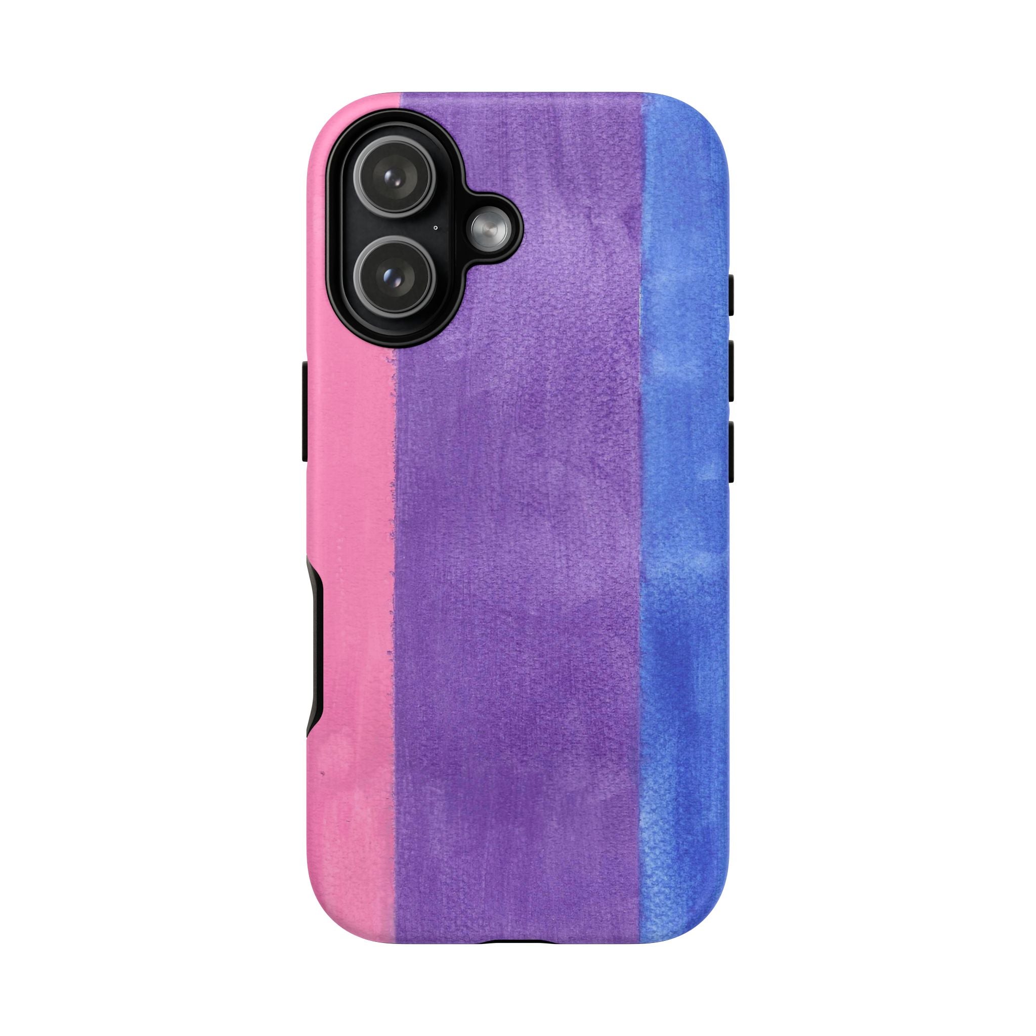 Watercolor Stripe Tough Phone Case — Pink Purple Blue Pride Protective Cover
