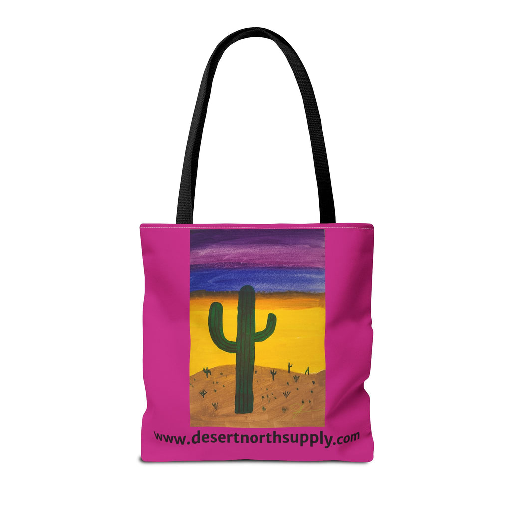 Desert Saguaro Cactus Canvas Tote Bag — "Alone" by John Ganger