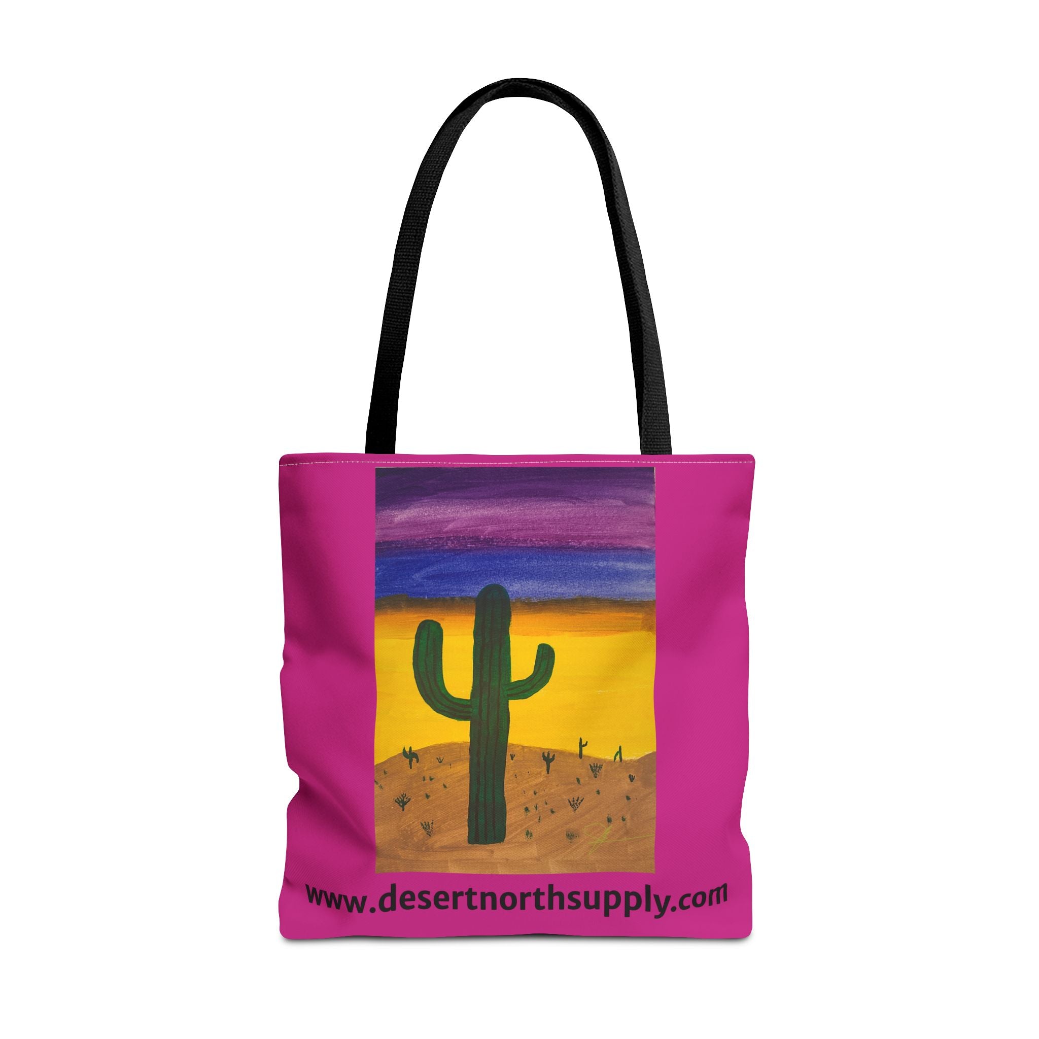 Desert Saguaro Cactus Canvas Tote Bag — "Alone" by John Ganger