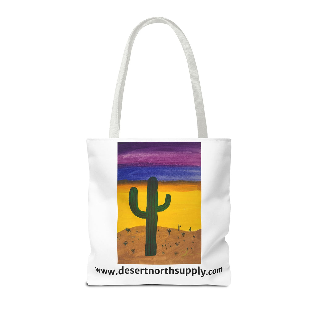 Desert Saguaro Cactus Canvas Tote Bag — "Alone" by John Ganger