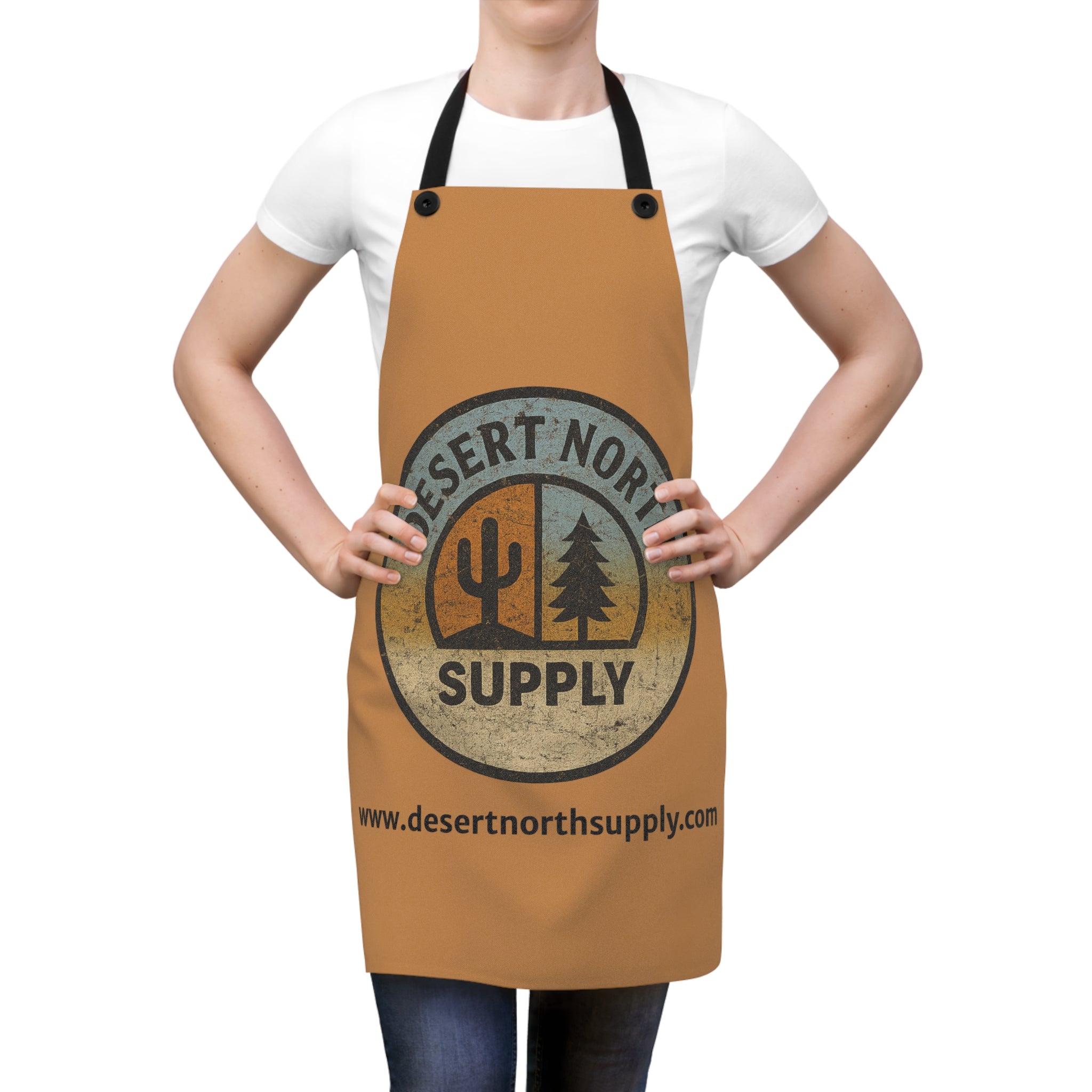 Desert North Supply Apron — Rustic Outdoor Logo Cooking Apron