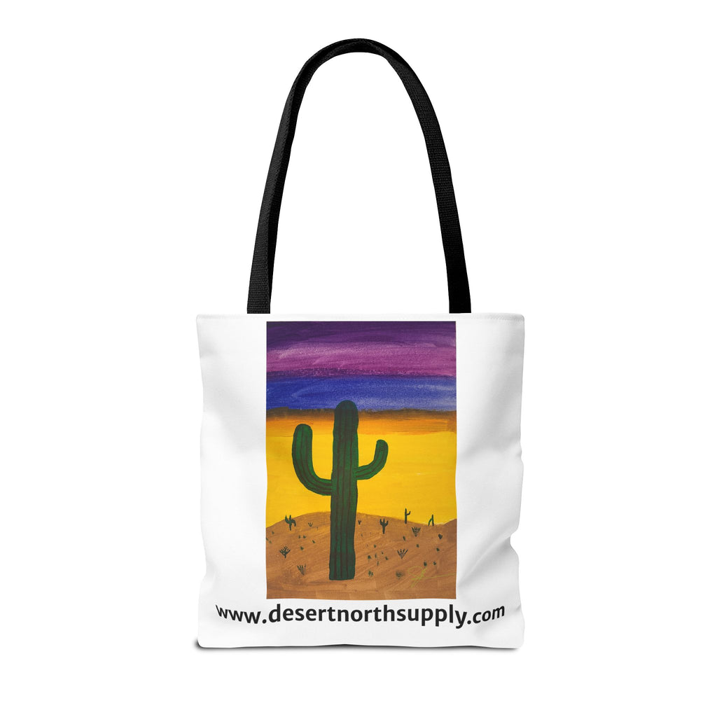 Desert Saguaro Cactus Canvas Tote Bag — "Alone" by John Ganger