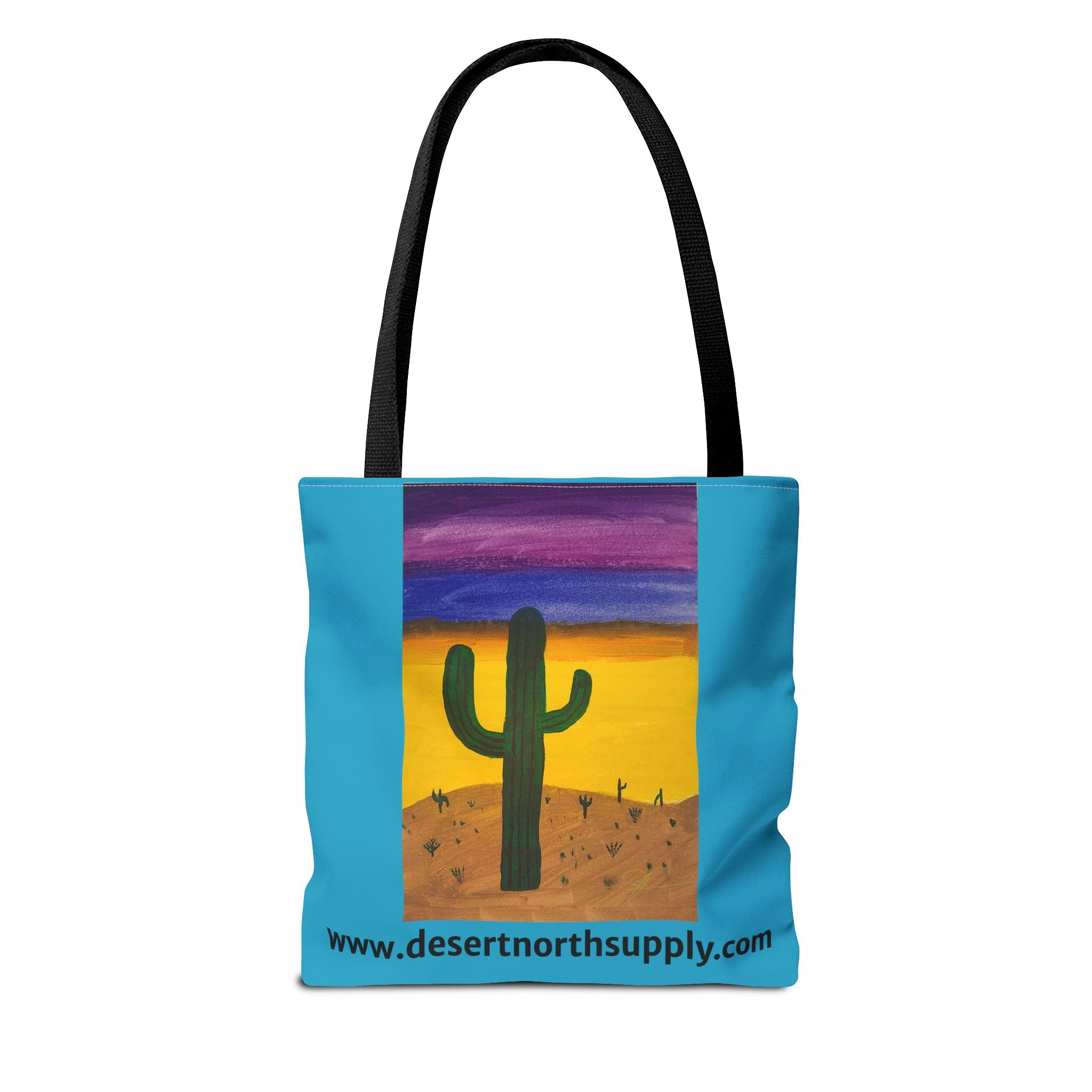 Desert Saguaro Cactus Canvas Tote Bag — "Alone" by John Ganger