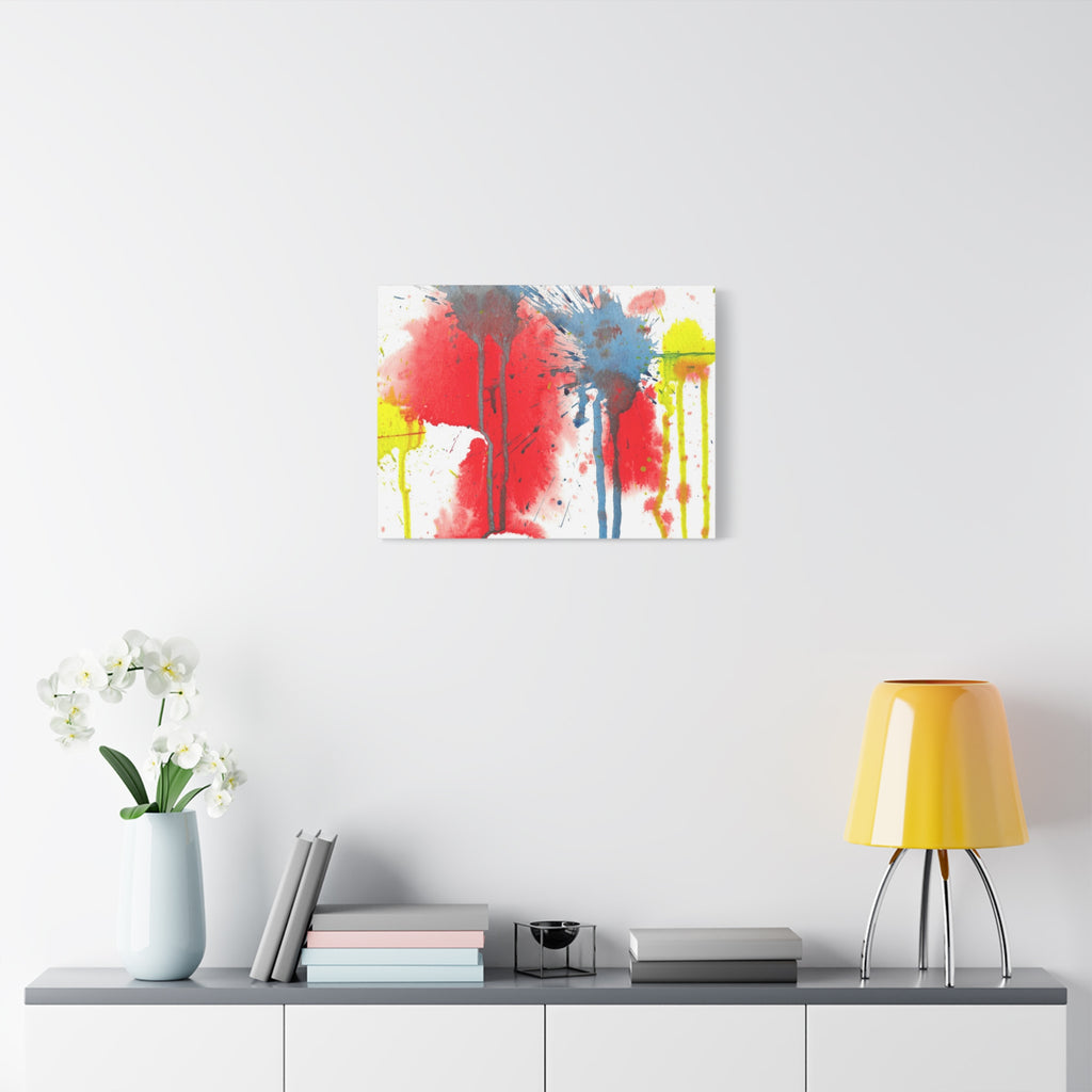 Splat - Playful Abstract Paint Splash Watercolor - Canvas Wall Art