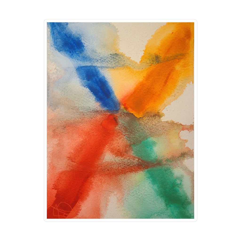 Crosswinds Abstract Watercolor Vinyl Decal - PTSD Emotion Art Sticker for Walls, Laptops & Therapy Spaces