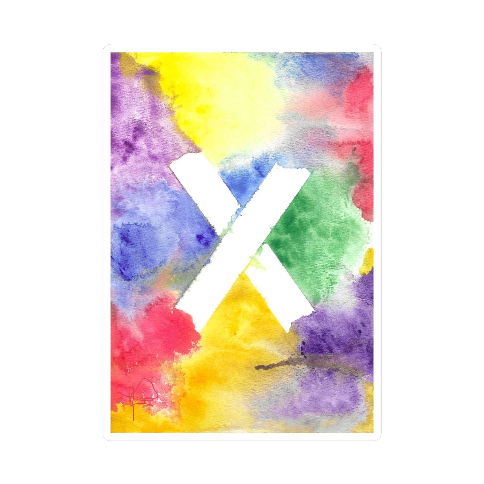 PTSD Healing Abstract 'Marks the Spot' Vinyl Decal - Watercolor Art Sticker