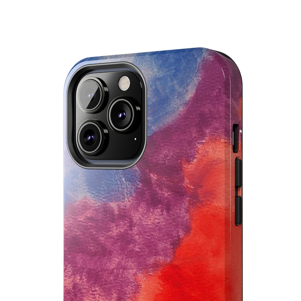 Red Purple Blue Abstract Phone Case | Colorful Geometric Art