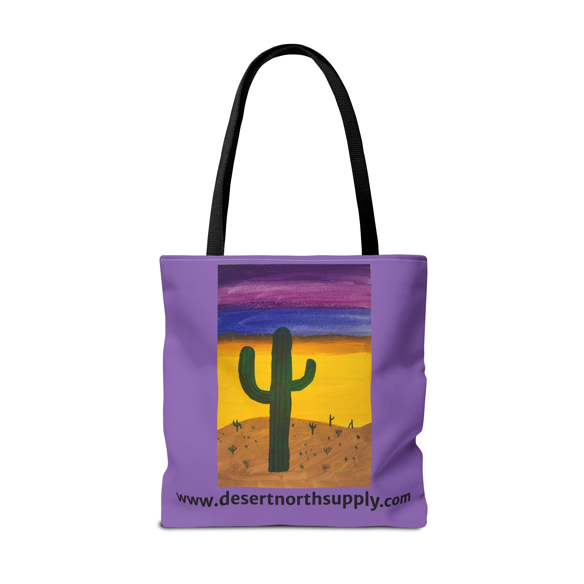 Desert Saguaro Cactus Canvas Tote Bag — "Alone" by John Ganger