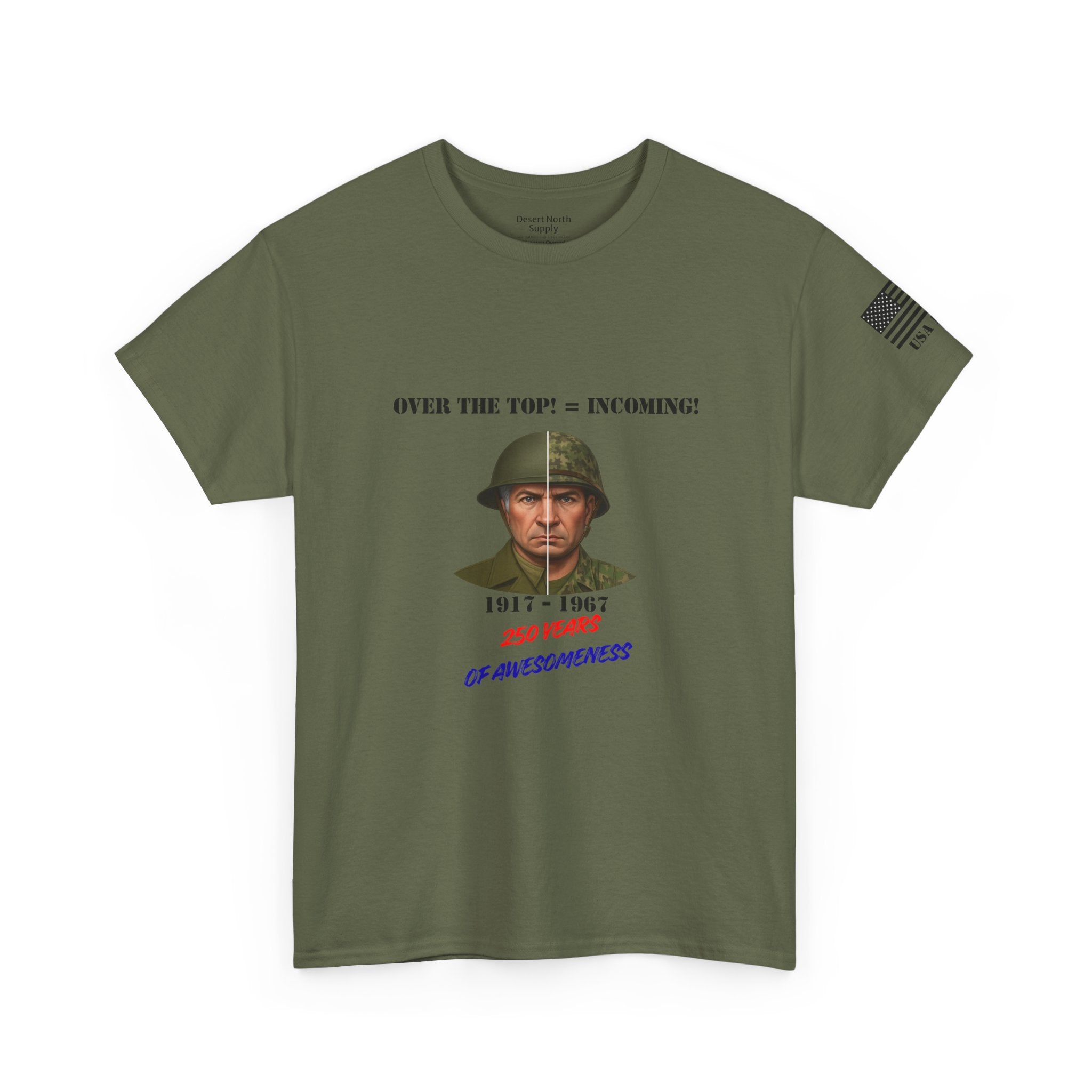1917–1967 Split‑Era Soldier Shirt 250 Years of Awesomeness WWI to Vietnam Military History T‑Shirt