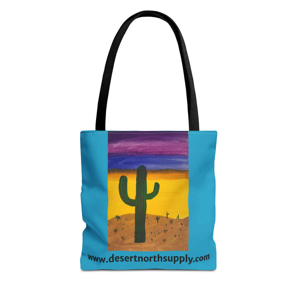 Desert Saguaro Cactus Canvas Tote Bag — "Alone" by John Ganger