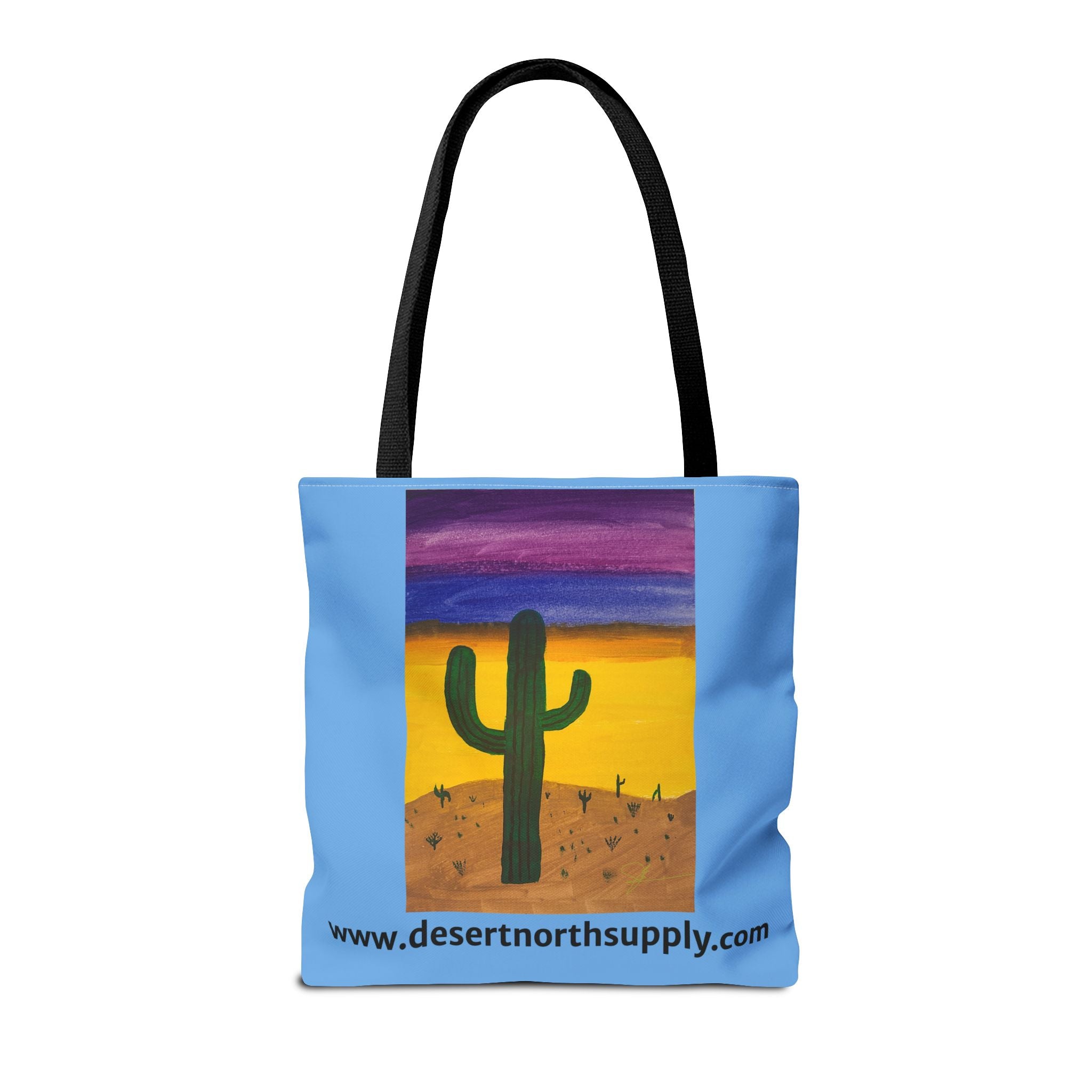 Desert Saguaro Cactus Canvas Tote Bag — "Alone" by John Ganger