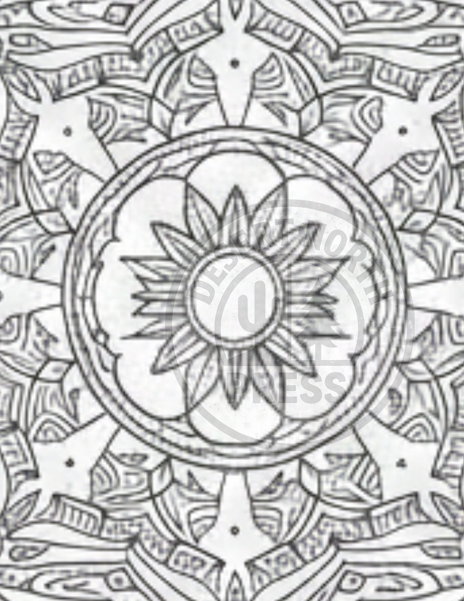 60‑Page Adult Coloring Book Printable - Intricate Designs for Stress Relief - Detailed Coloring Pages PDF - Mindful Art Therapy Download