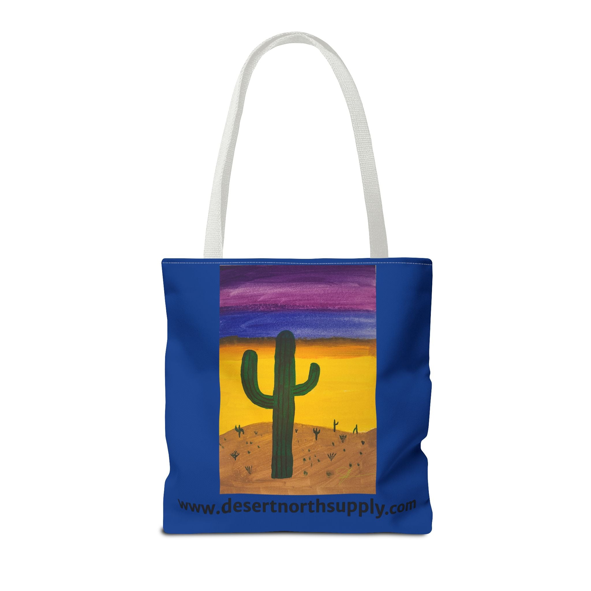 Desert Saguaro Cactus Canvas Tote Bag — "Alone" by John Ganger