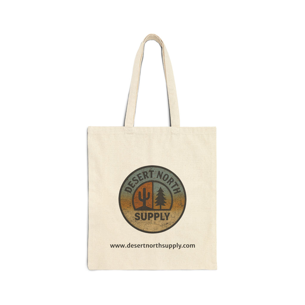 Desert North Supply Canvas Tote Bag - Rustic Outdoor Logo Grocery Shopper