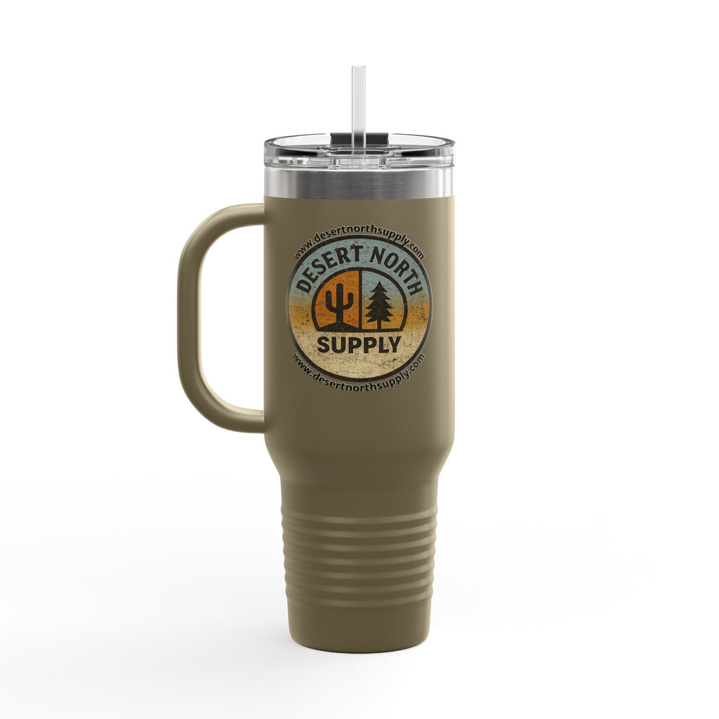 40oz Insulated Travel Mug — Colorful Desert Cactus Design