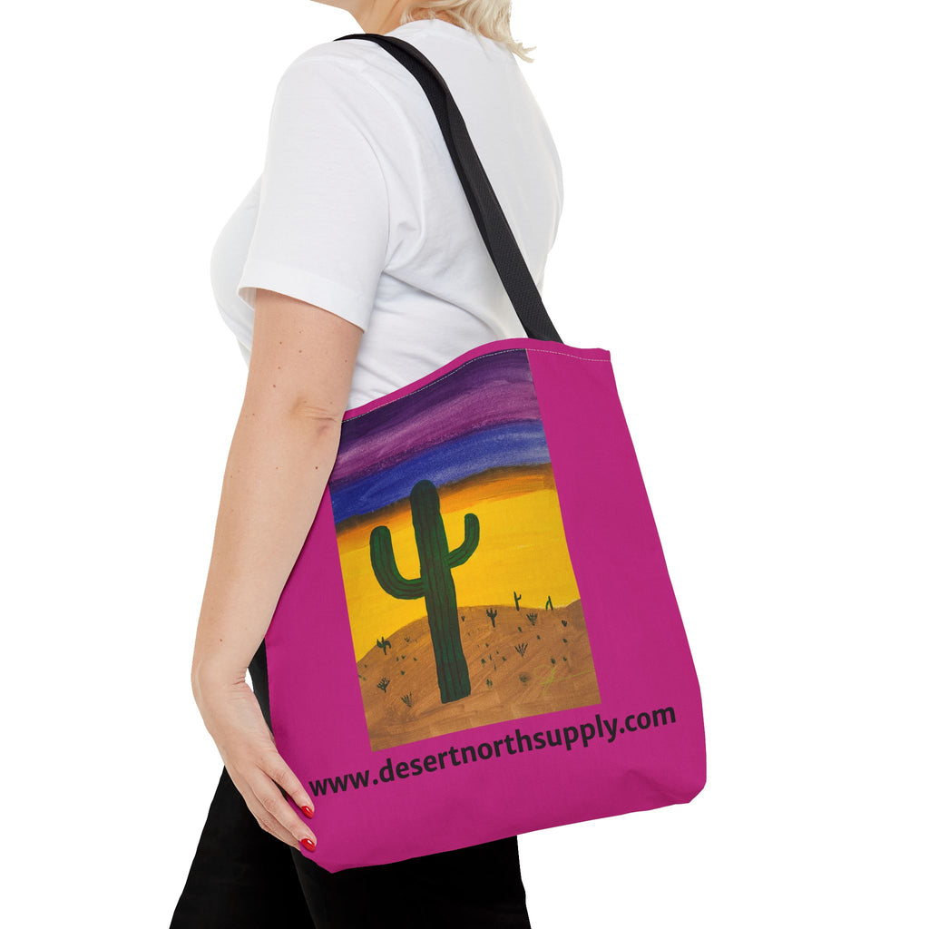 Desert Saguaro Cactus Canvas Tote Bag — "Alone" by John Ganger