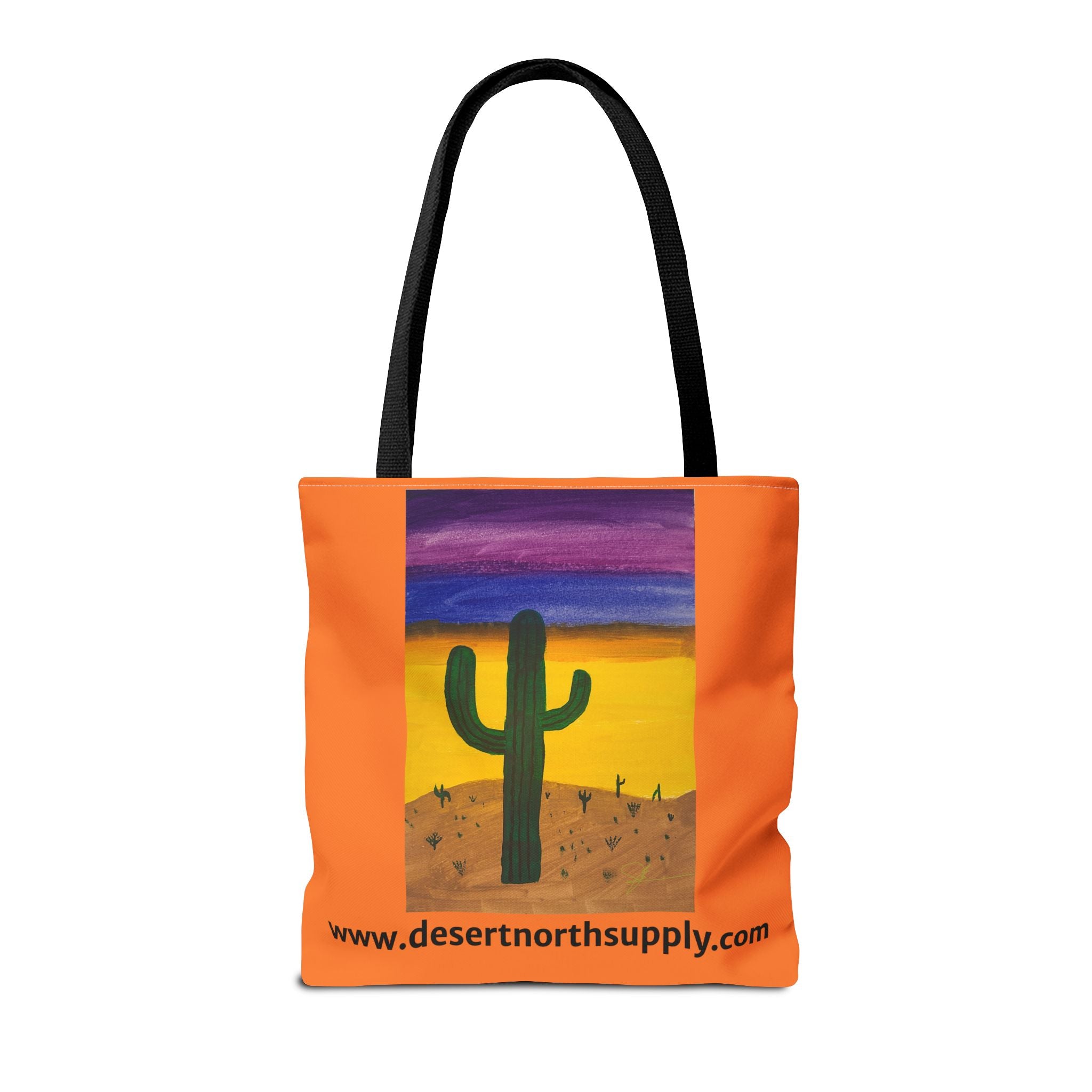 Desert Saguaro Cactus Canvas Tote Bag — "Alone" by John Ganger