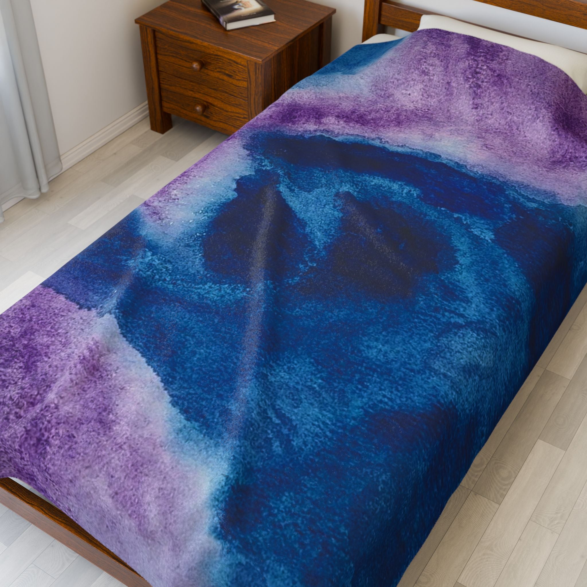 Velveteen Plush Blanket - "Storms of Torment" Watercolor, Original John Ganger Art