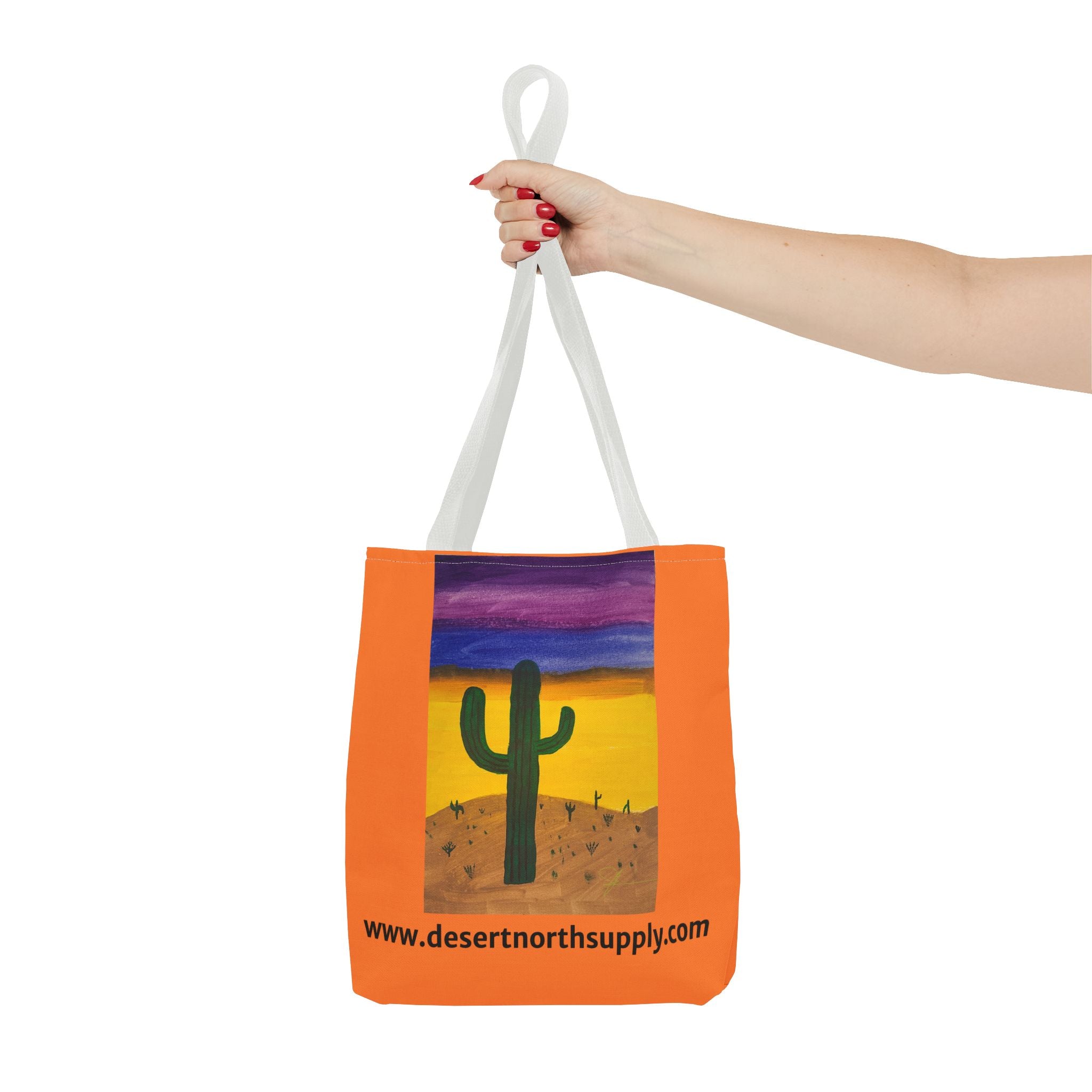 Desert Saguaro Cactus Canvas Tote Bag — "Alone" by John Ganger