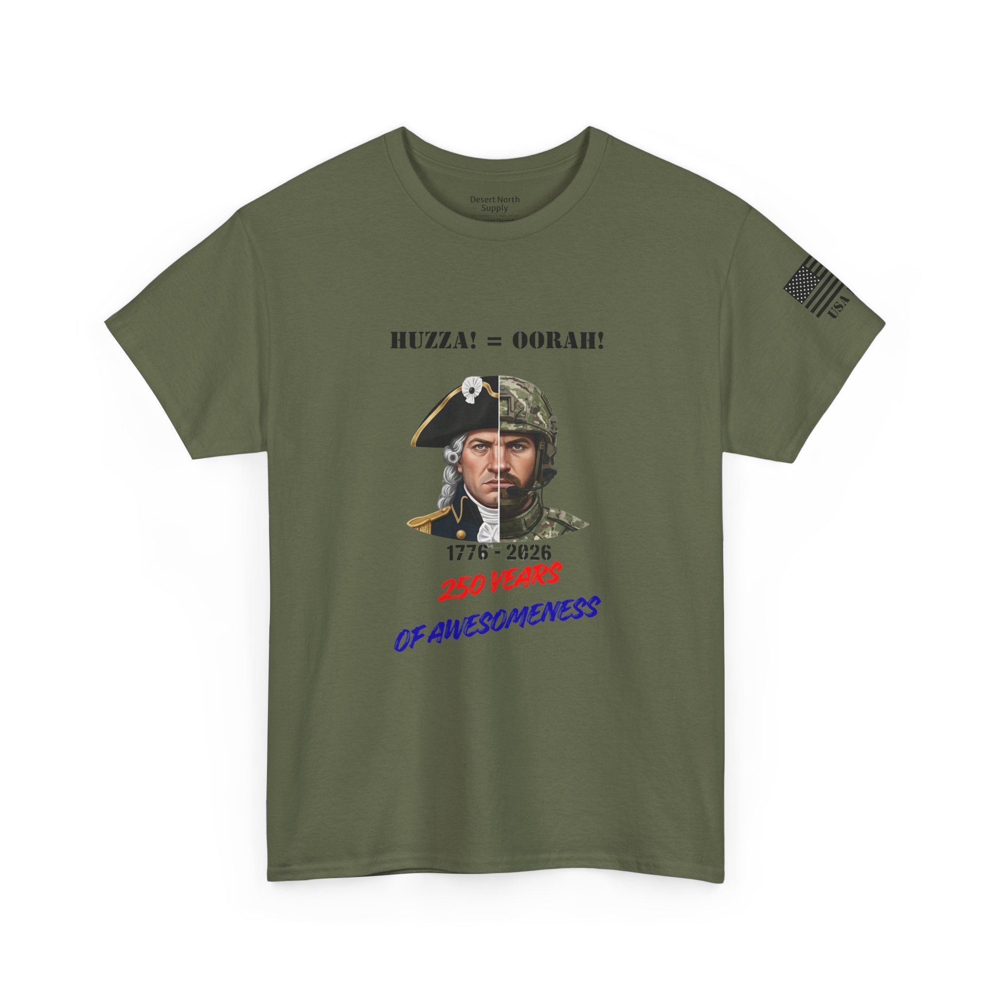 250 Years American Awesomeness Huzza Oorah Tee | Split Era Military Style