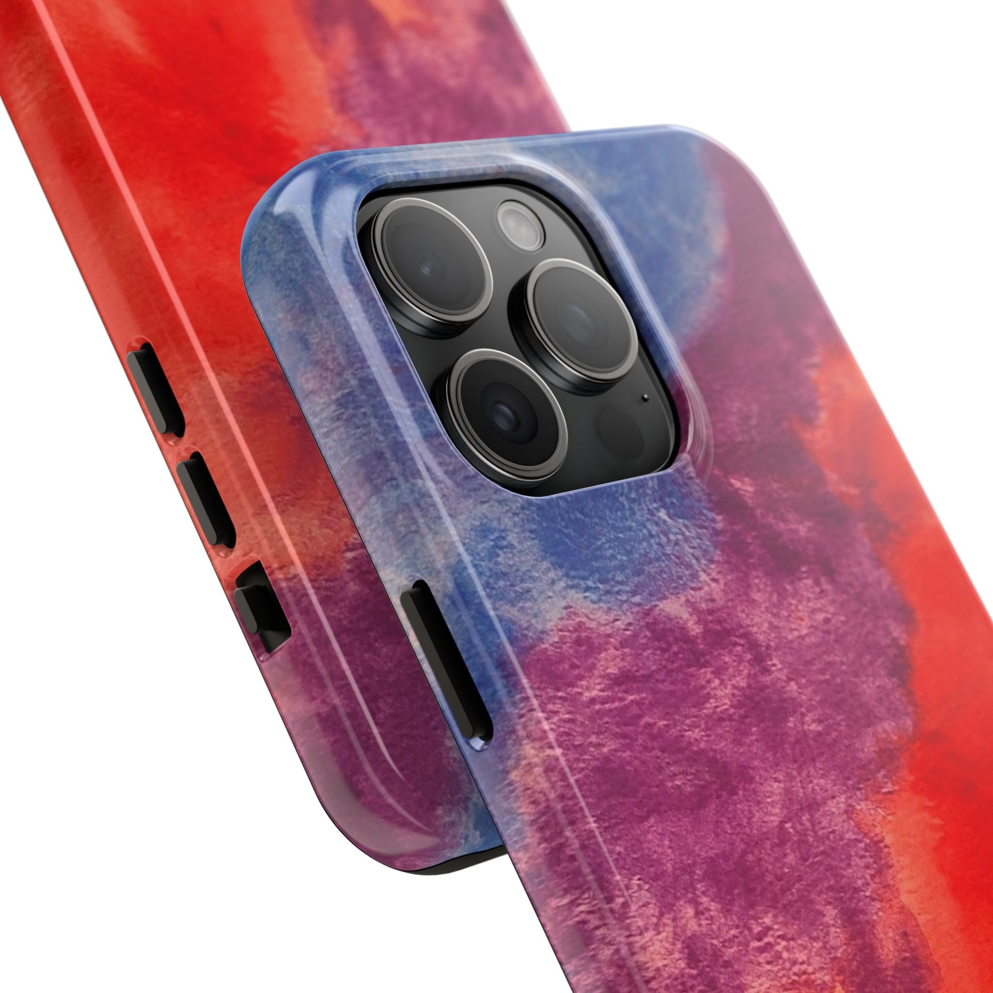 Red Purple Blue Abstract Phone Case | Colorful Geometric Art